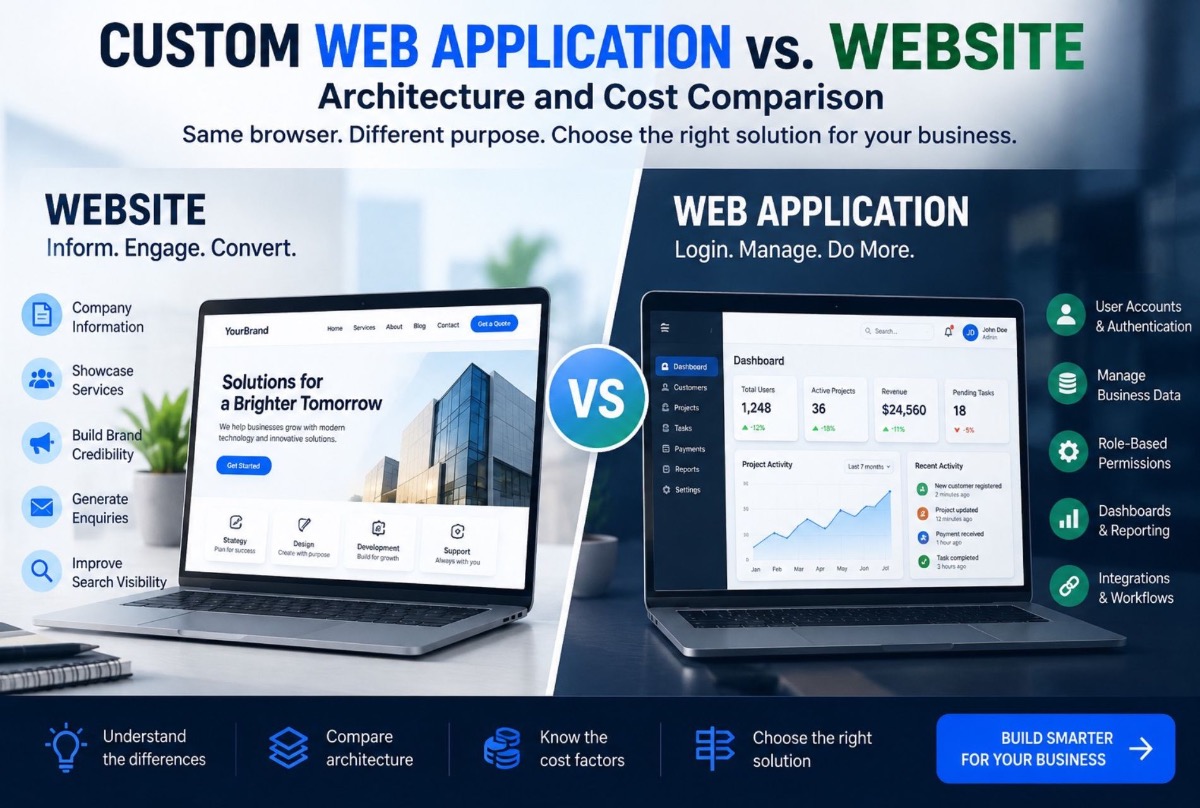 Custom Web Application vs. Website: Architecture and Cost Comparison