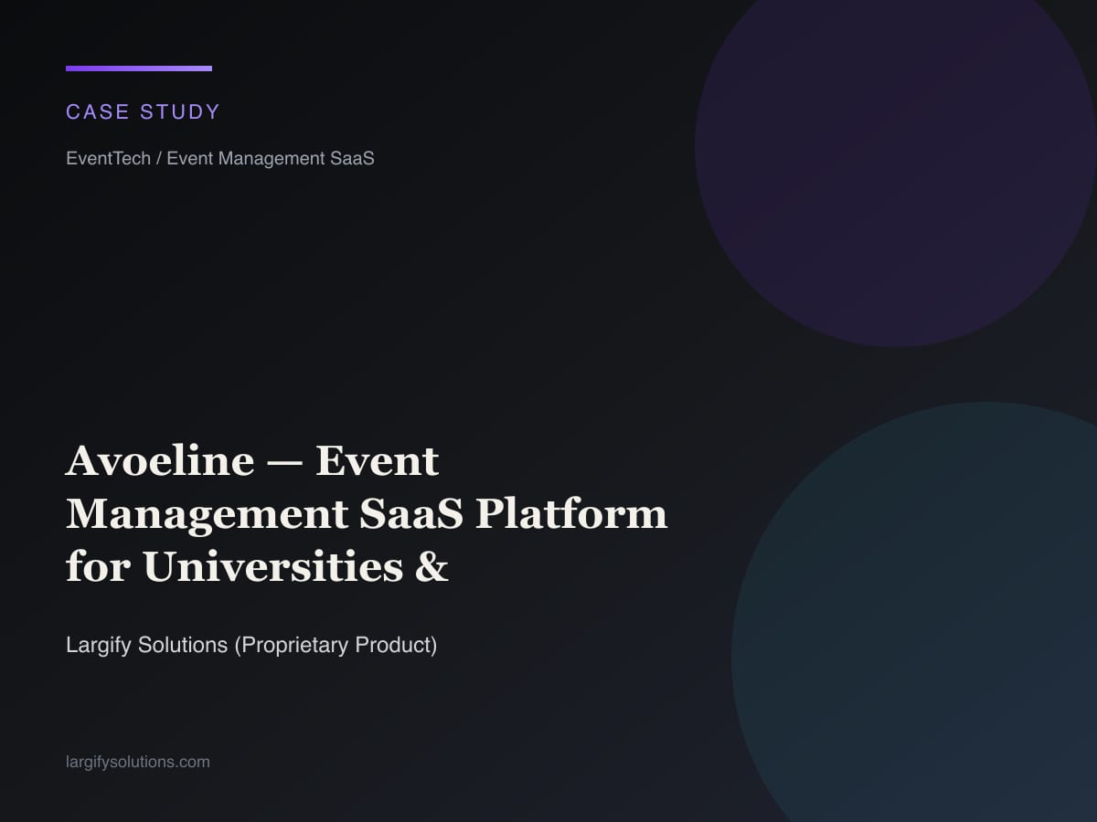 Avoeline — Event Management SaaS Platform for Universities & Corporate Training
