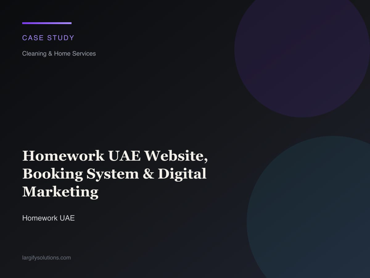 Homework UAE Website, Booking System & Digital Marketing