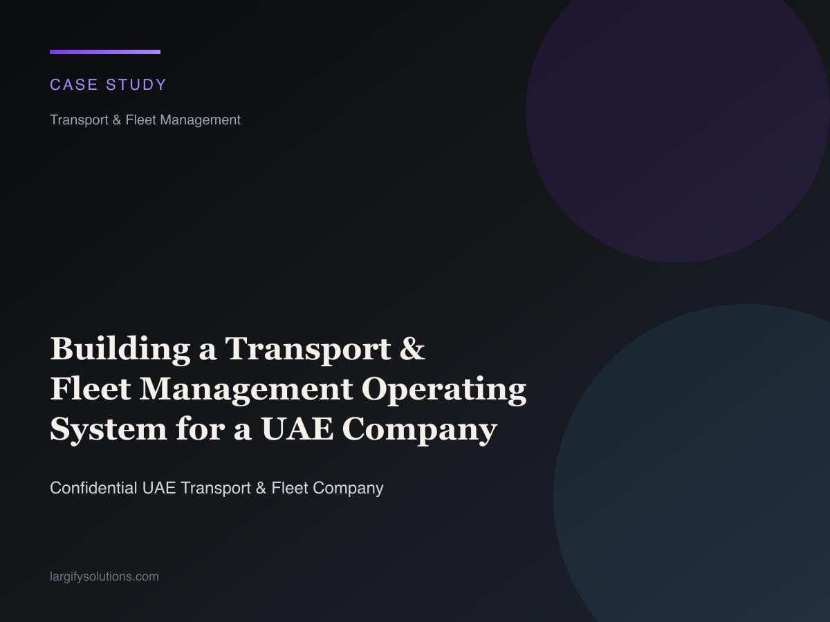 Building a Transport & Fleet Management Operating System for a UAE Company